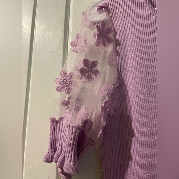 CATO lightweight short sleeve floral sweater- large NWT - Picture 6 of 9